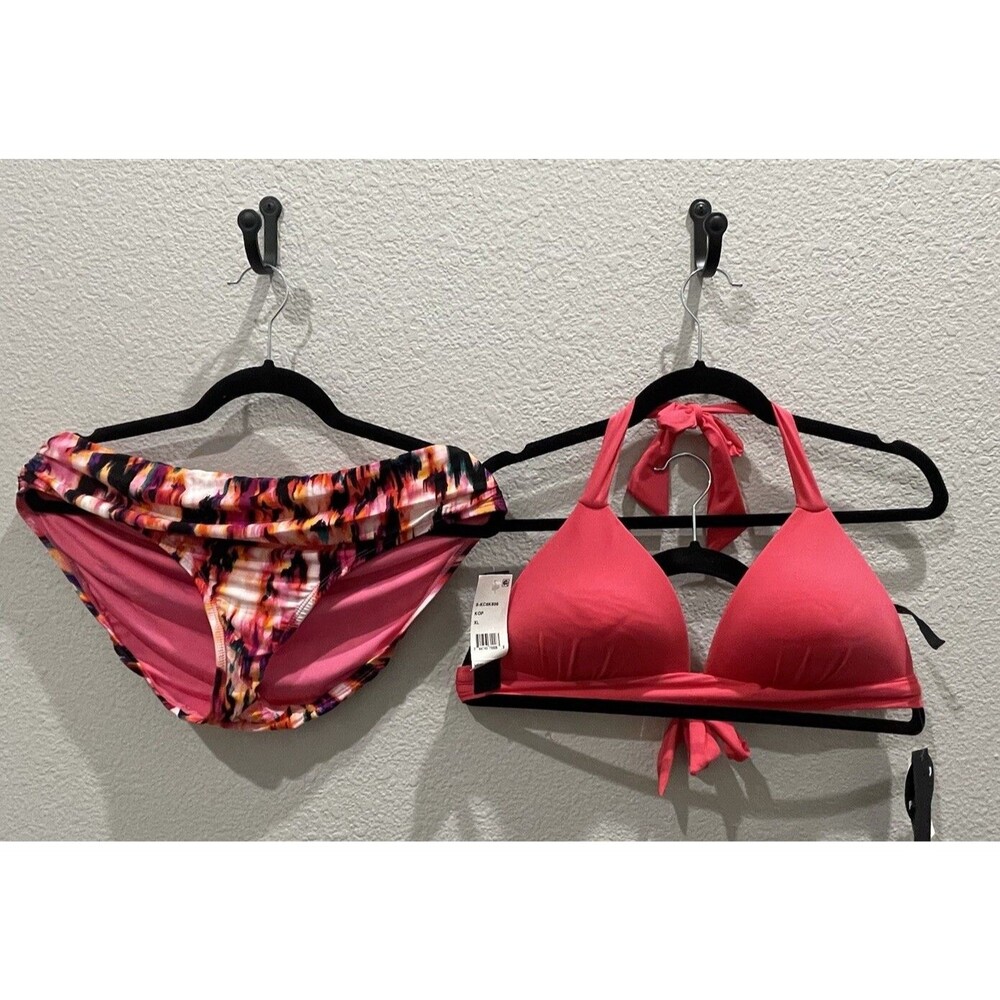 BNWT Women's Kenneth Cole 2 Piece Swimsuit Sz XL Tie Top/Bikini  Bottom